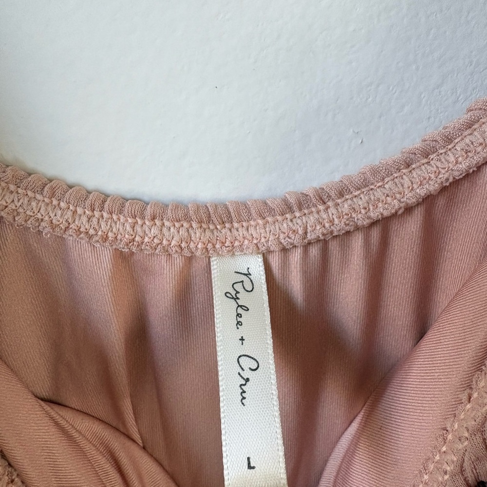 Rylee + Cru Mauve Pink Textured One-Piece Swimsuit - Picture 3 of 3